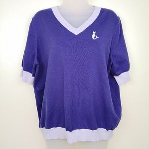 Modcloth Gotta Get Aweigh V-neck Short Sleeve Pullover Sweater Size 2X